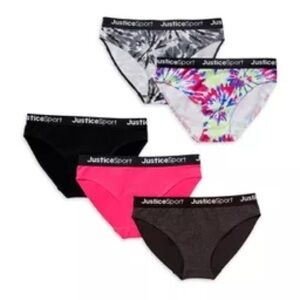 Justice Girls' Vibrant Briefs - 5 Pack